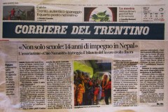 Corriere del trentino 29.3.2025 Non solo scuole-CiaoNamaste-